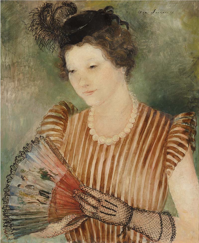 Olga Sacharoff, Senza titolo (Donna con ventaglio), 1915 ca.