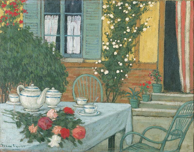 Pere Torné Esquius, Tavolo in giardino, 1913 ca.